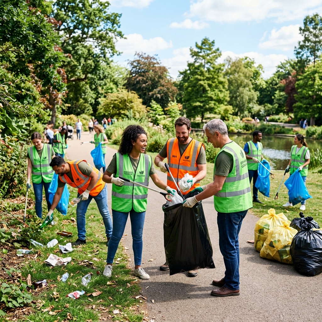 City cleanup volunteers